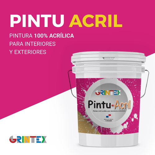 Pintu-Acril Grintex, para exteriores e interiores. 2.5 Gal